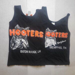Hooters Baton Rouge & Memphis Women’s XS Black Tank Top Lot of 2